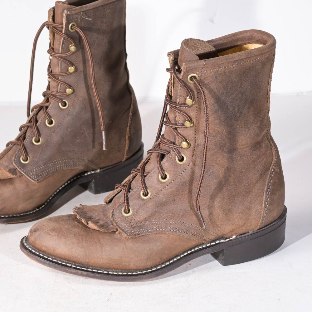 Laredo Roper Lace Up Boot in Distressed Brown - 7